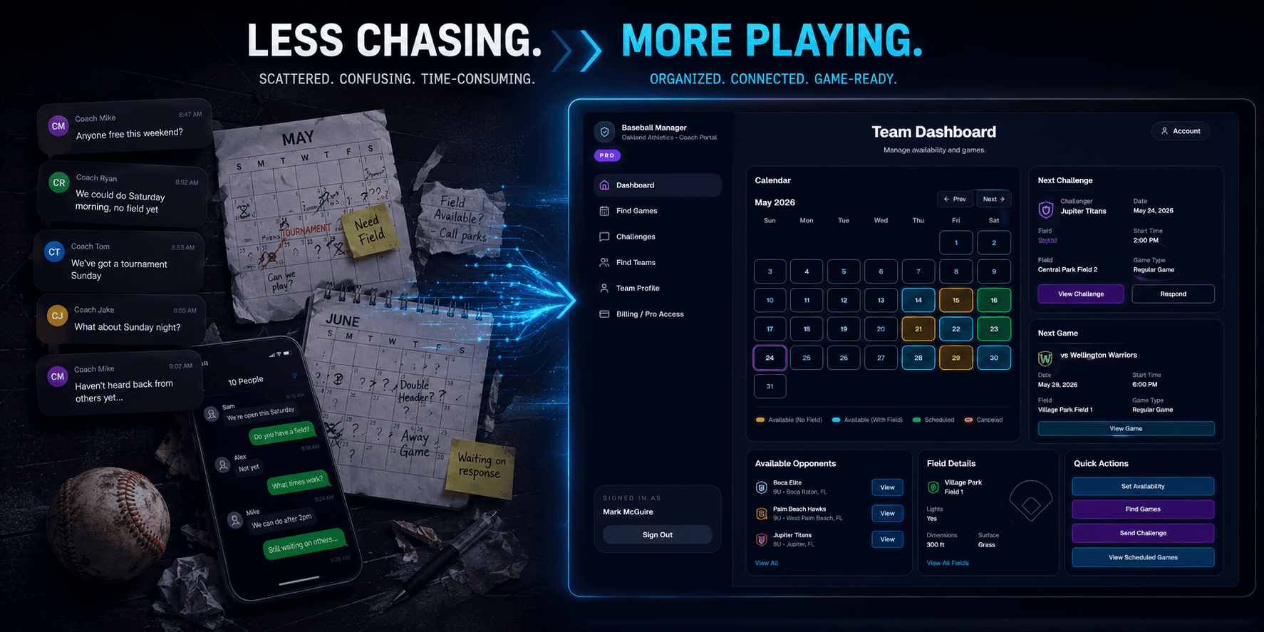 Scheduling chaos becoming an organized coach dashboard